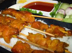 skewed honey bbq chicken
